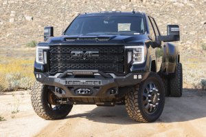 GMC Sierra 2500 Front Bumper - DV8 Offroad - Spec Series - Micro-texture black powder coat with satin black accents - `20-`23